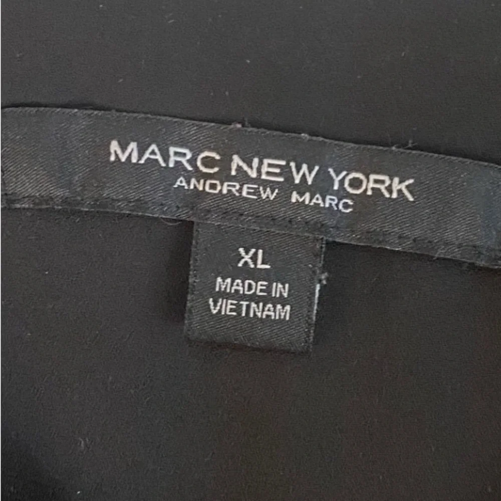 Marc New York Black Cape Overlay Blouse – Sheer Chiffon Wing Sleeve Top XL - Picture 8 of 8